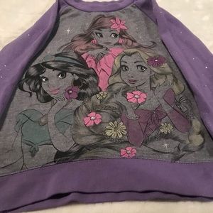 Disney Princess Sweater. Glitter Sleeves. Size 5/6
